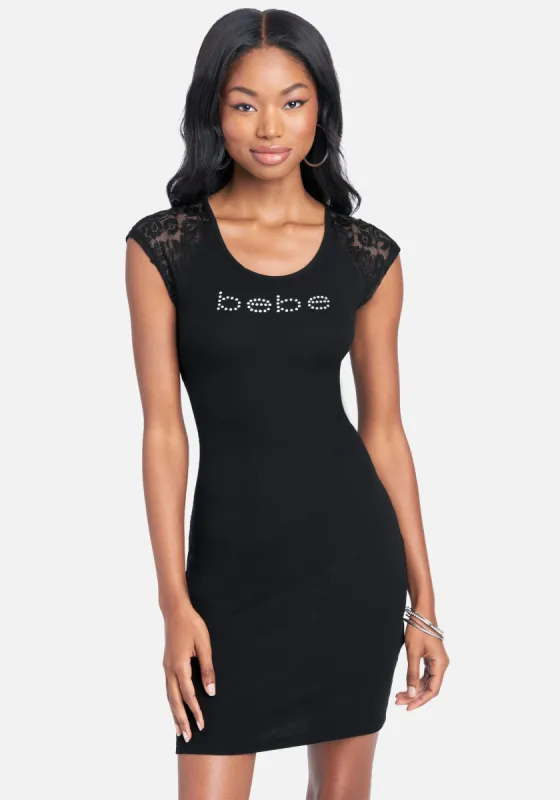 Iconic Bebe Lace Logo Dress sold by Bebe