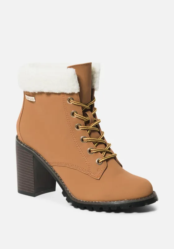 Kimmberly Lace Up Bootie made by Bebe