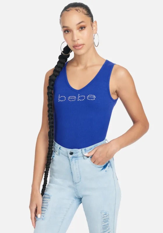 Crystal Logo V-Neck Tank Top sold by Bebe