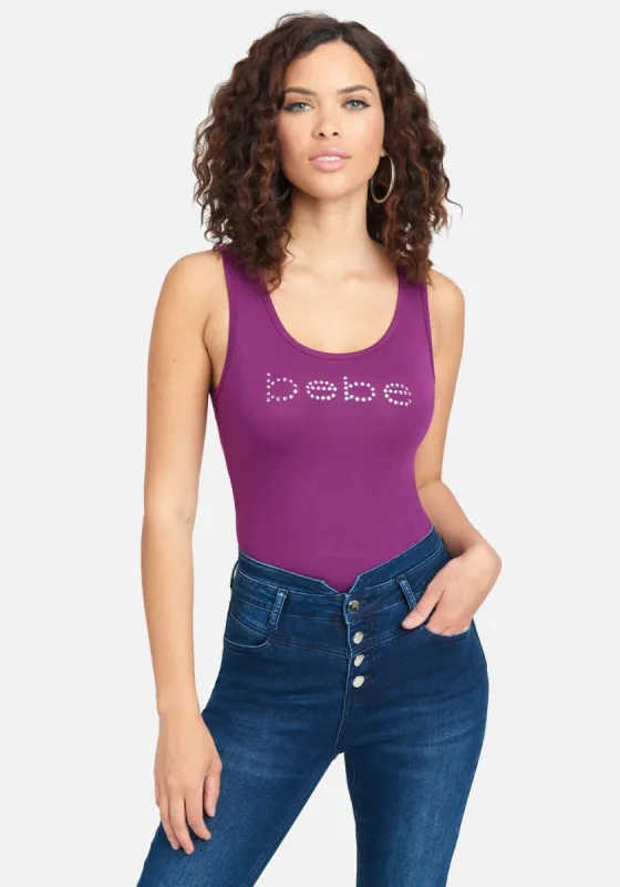 Crystal Logo Jersey Tank Top sold by Bebe