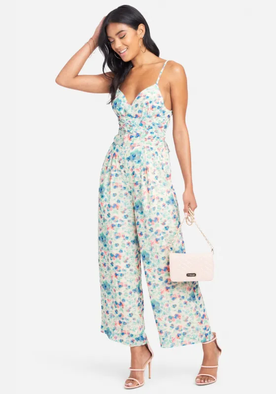 Wrap Waist Printed Culotte Jumpsuit sold by Bebe
