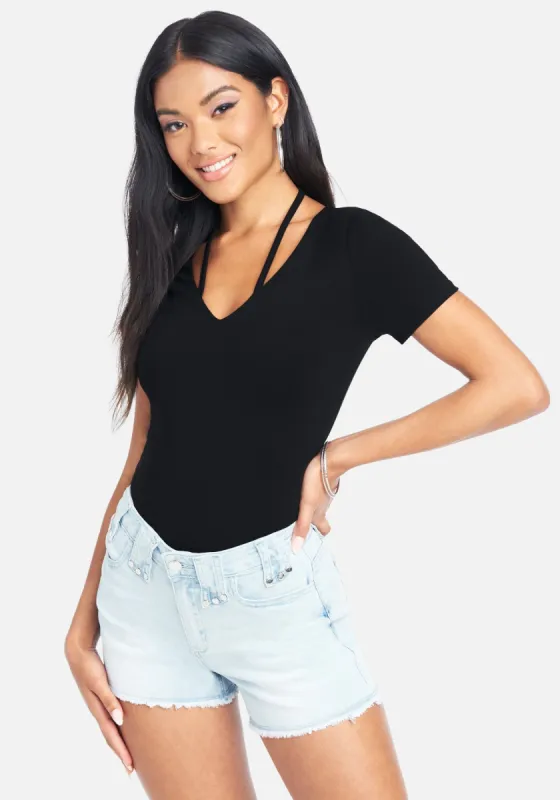 Cutout Plunging V-Neck Top sold by Bebe