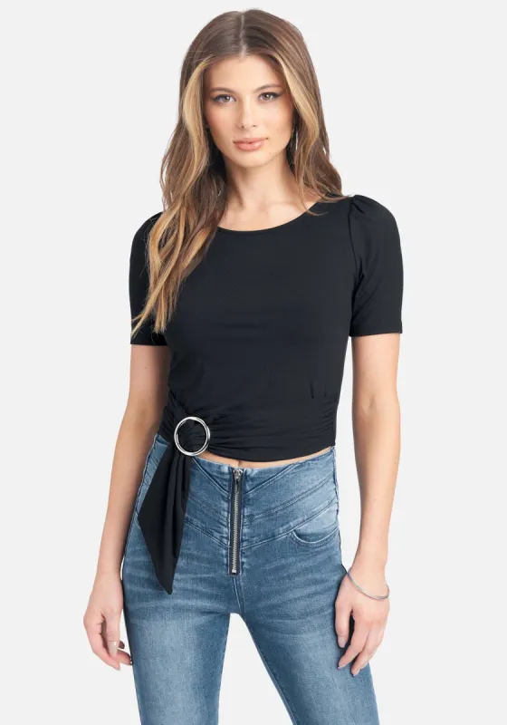 Belted Waist Rib Knit Top sold by Bebe