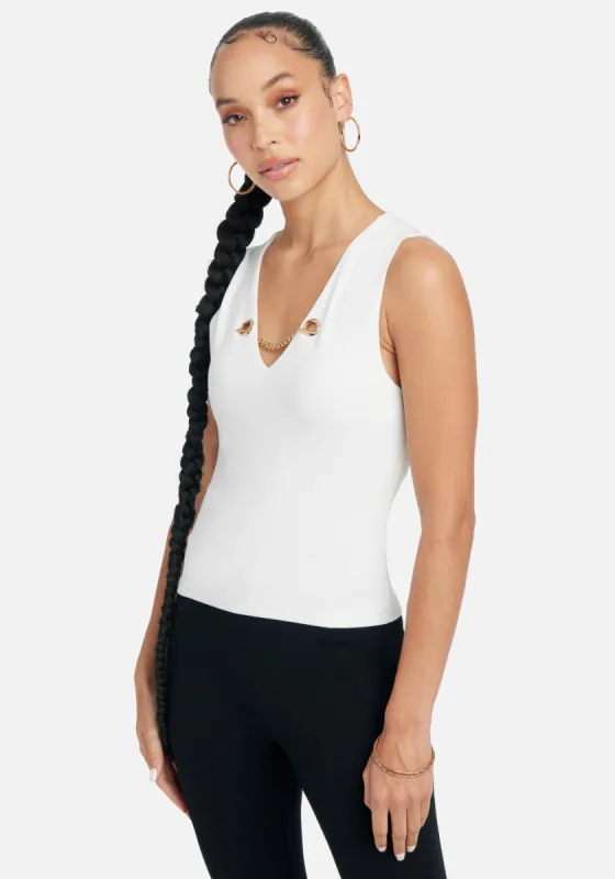 Grommet Detail Knit Top sold by Bebe