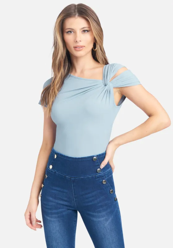 Asymmetrical Tie Detail Knit Top sold by Bebe