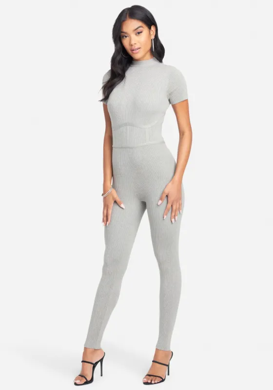 Corset Rib Knit Jumpsuit made by Bebe