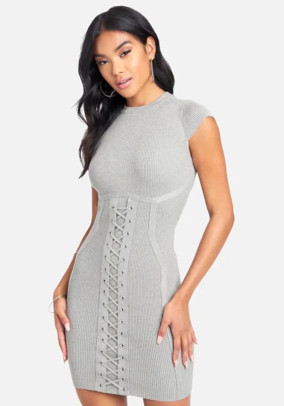 Corset Lace-Up Mini Dress sold by Bebe