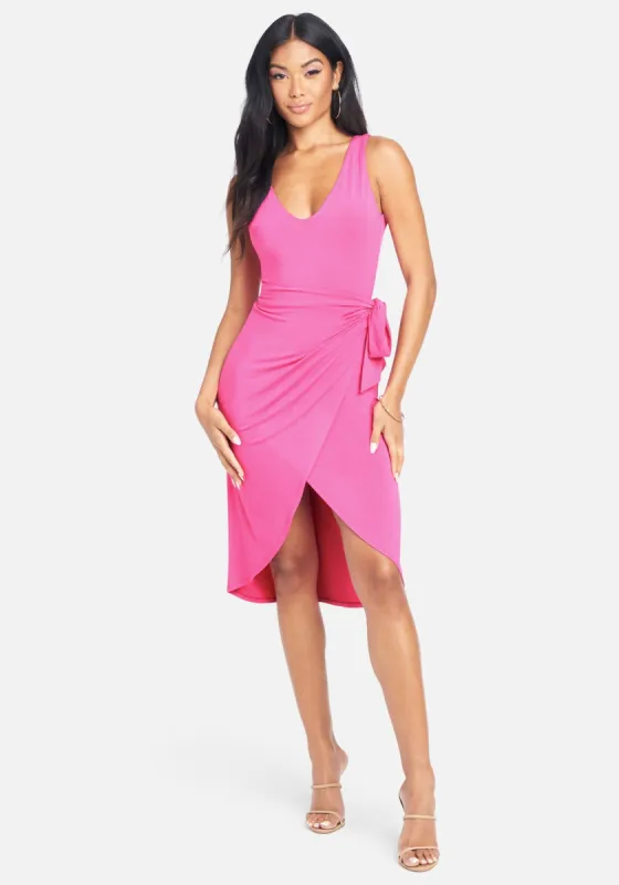Sleeveless Waist Wrap Tie Midi Dress sold by Bebe