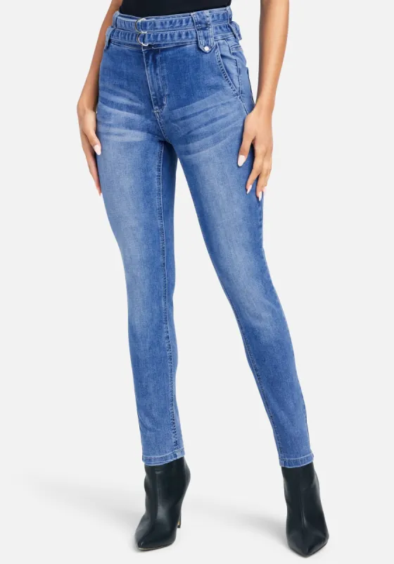 D Ring Detail High Waist Jeans sold by Bebe