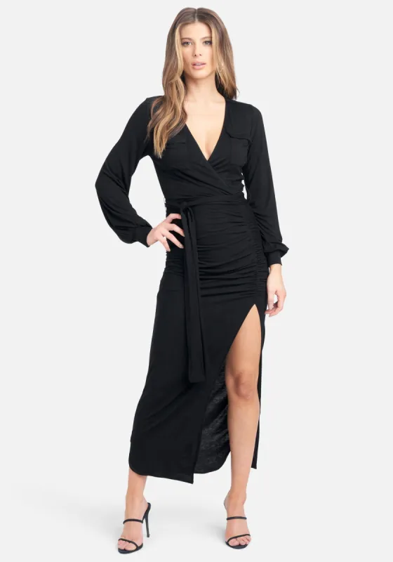 Utility High Slit Maxi Dress sold by Bebe
