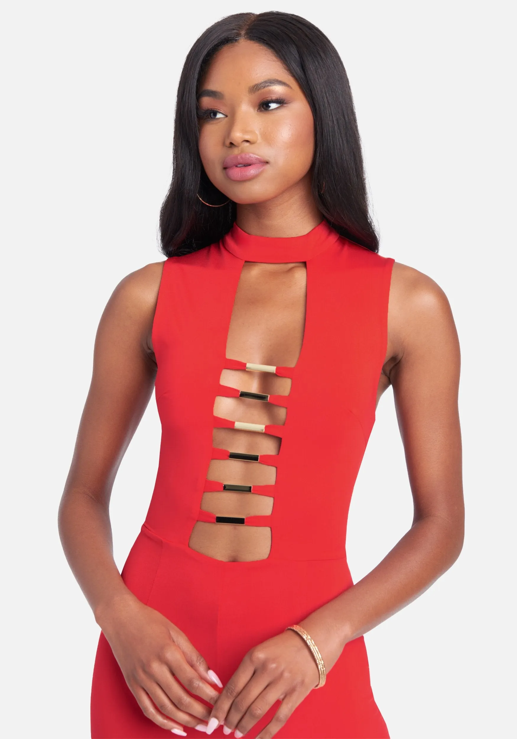 Gold Bar Detail Jumpsuit sold by Bebe product image thumbnail 4