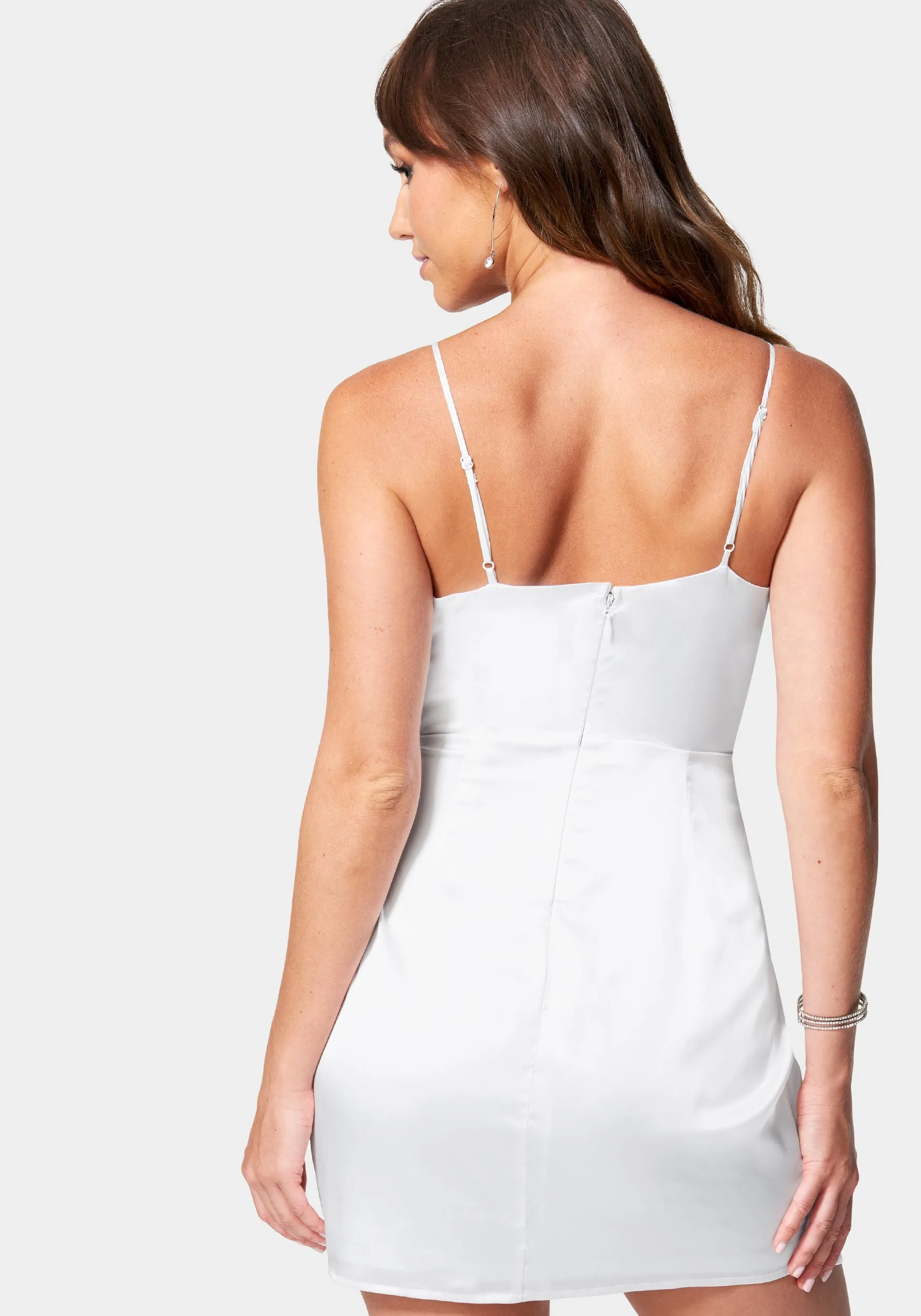 Satin Surplice Mini Dress sold by Bebe product image thumbnail 3