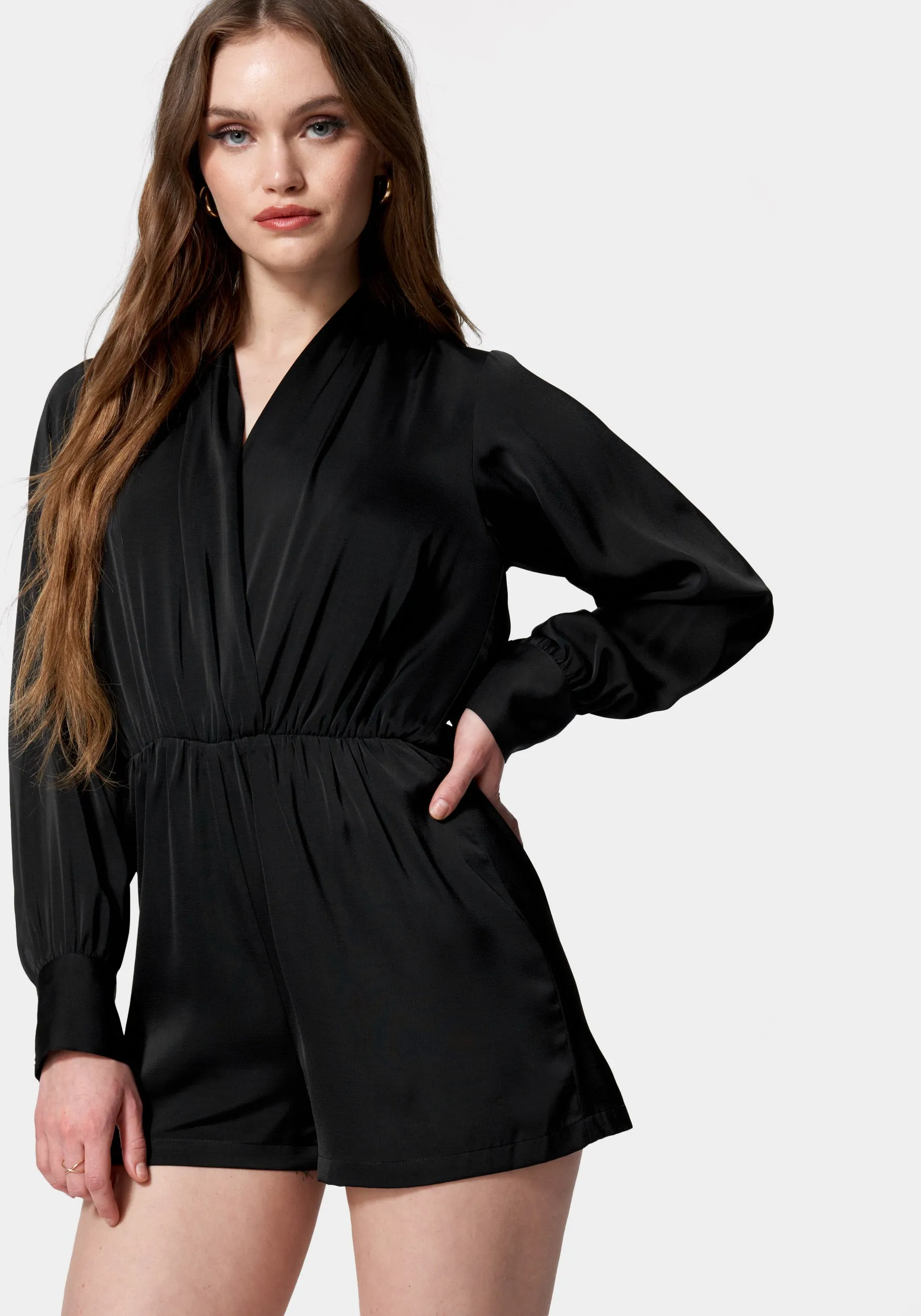 Surplice Drapey Romper sold by Bebe product image thumbnail 2