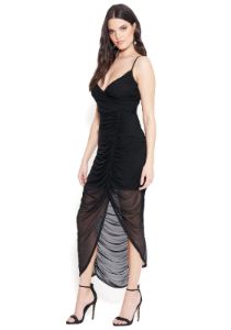 Mesh High Slit Maxi Dress sold by Bebe