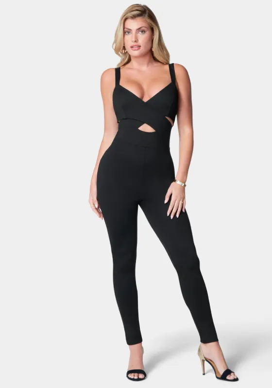 Cross Front Cutout Catsuit sold by Bebe