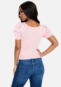 Ruched Sweater Top sold by Bebe