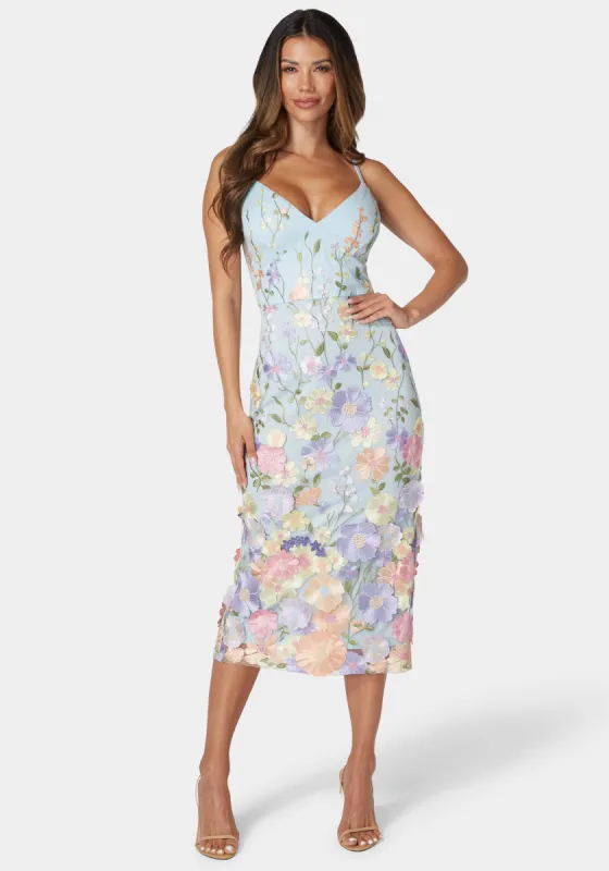 Floral Embroidered Midi Dress sold by Bebe