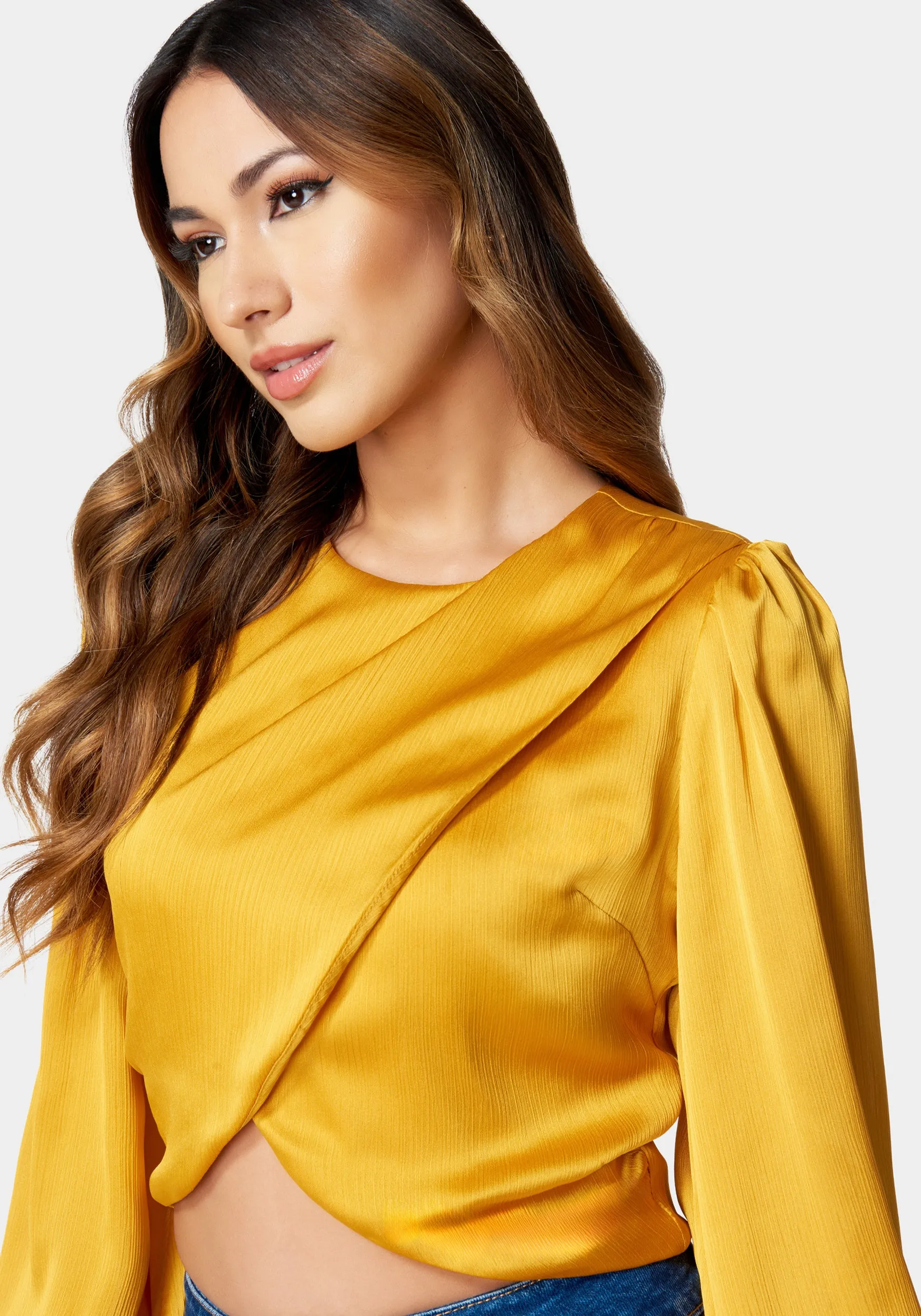 Round Neck Surplice Front Blouse sold by Bebe product image thumbnail 2