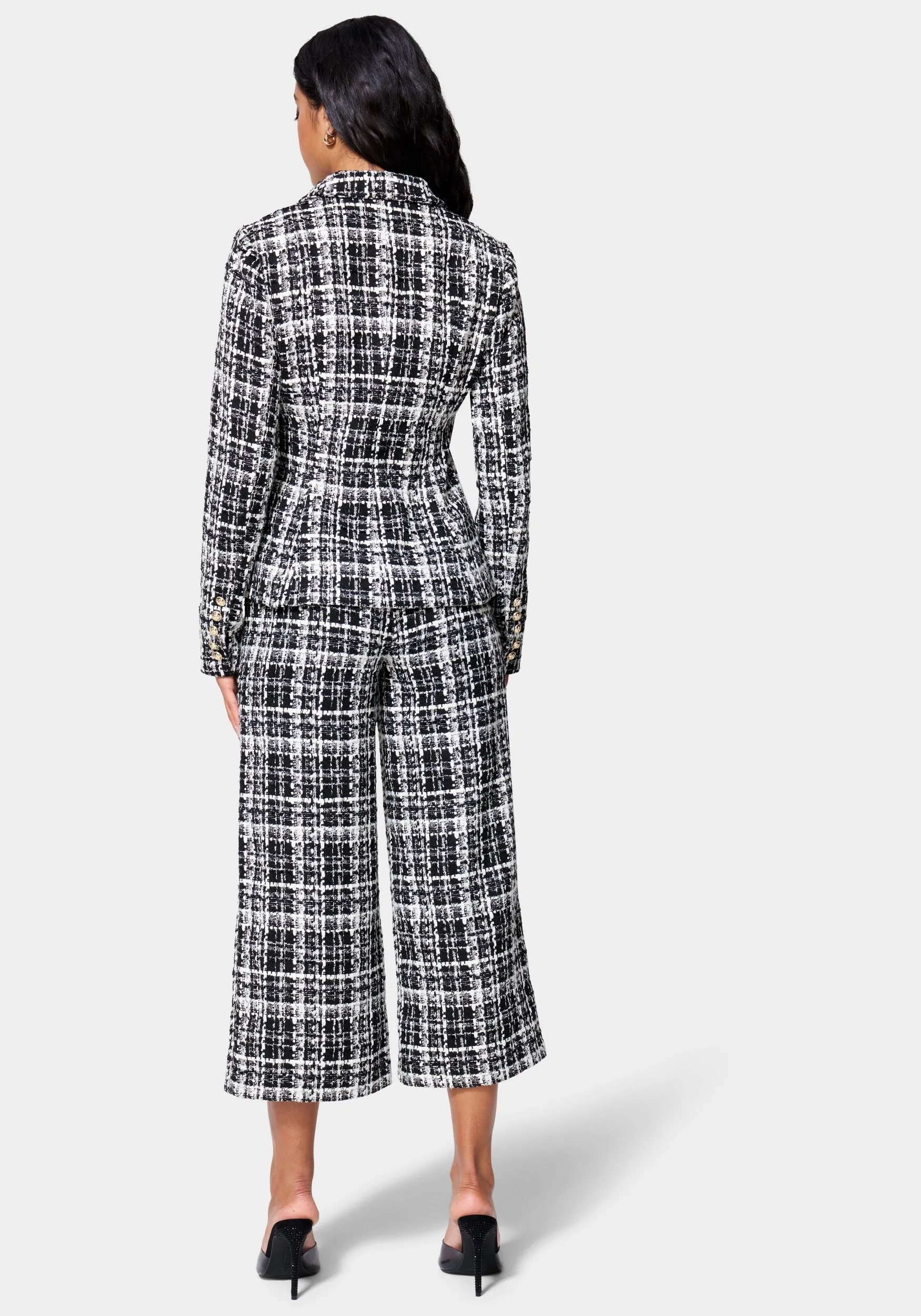 Button Detail Tailored Boucle Pant sold by Bebe product image thumbnail 3