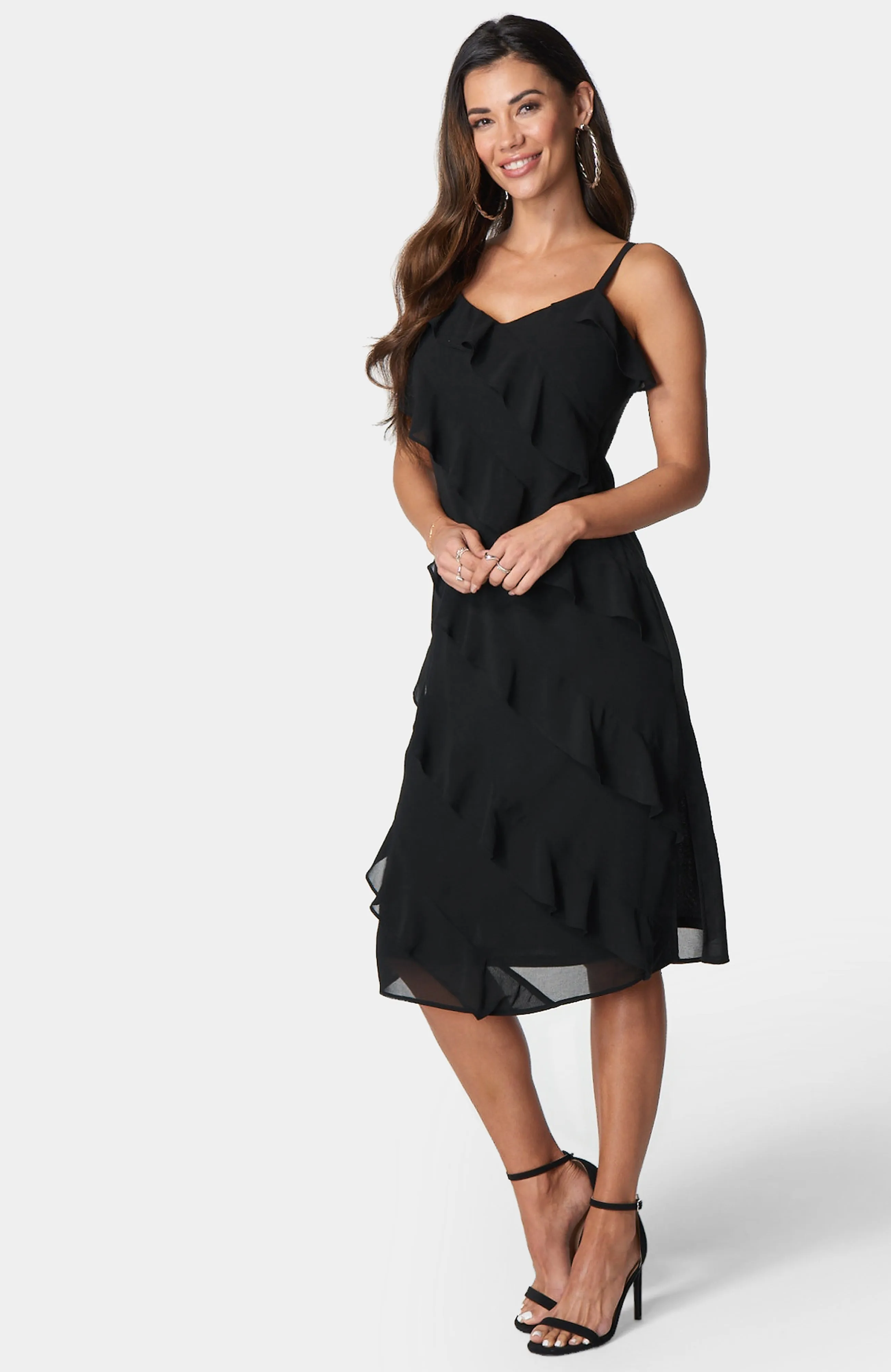 Chiffon Ruffle Slip Dress sold by Bebe product image thumbnail 2