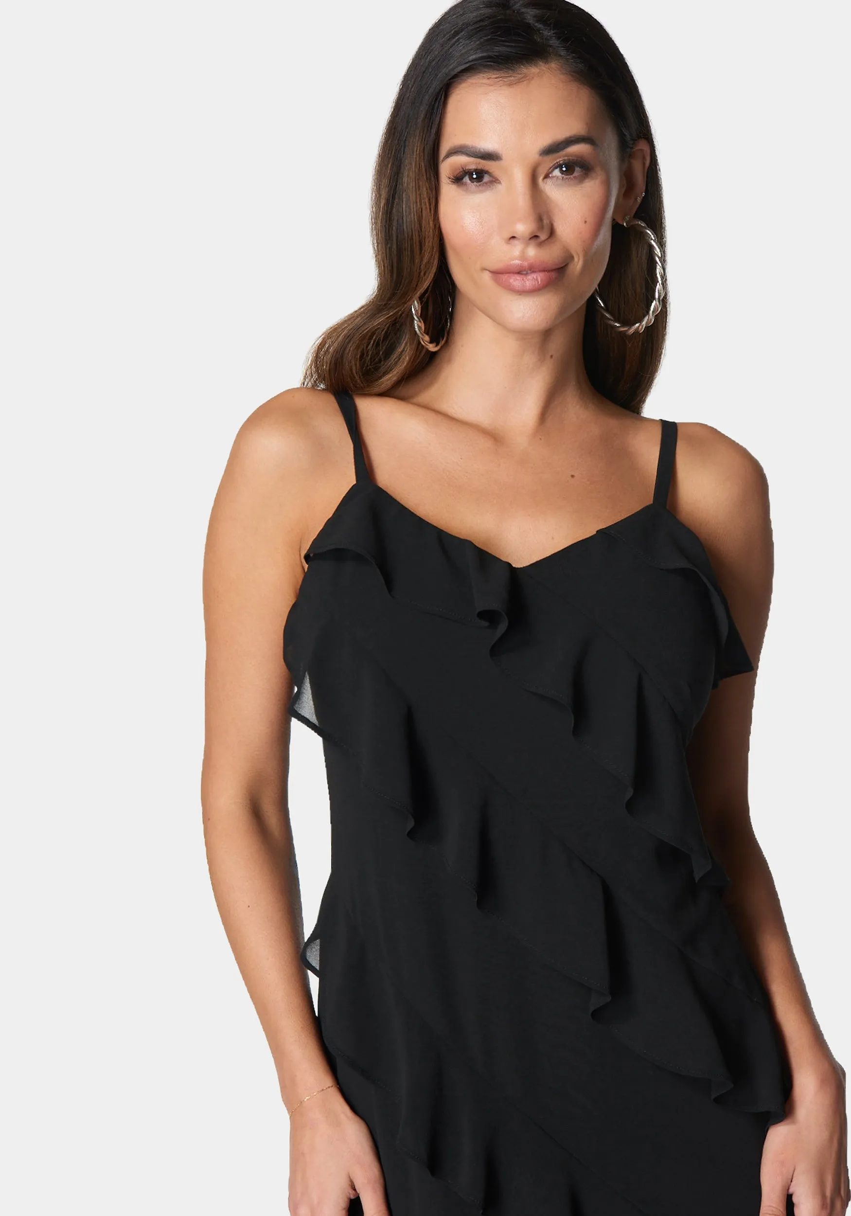 Chiffon Ruffle Slip Dress sold by Bebe product image thumbnail 4