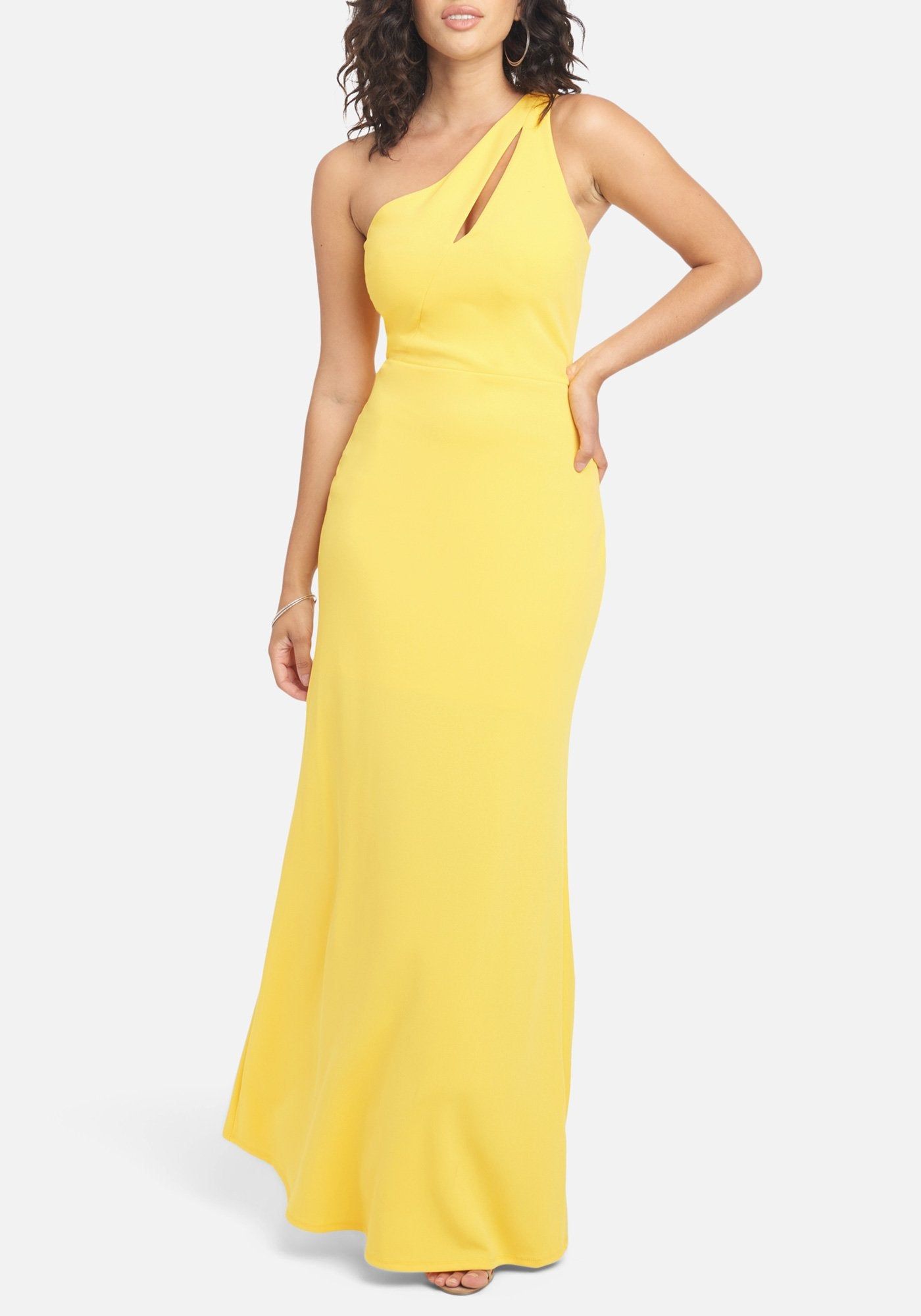 Keyhole One Shoulder Gown sold by Bebe