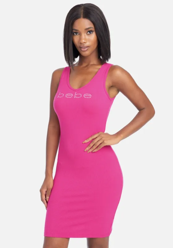 Logo V-Neck Tank Dress sold by Bebe