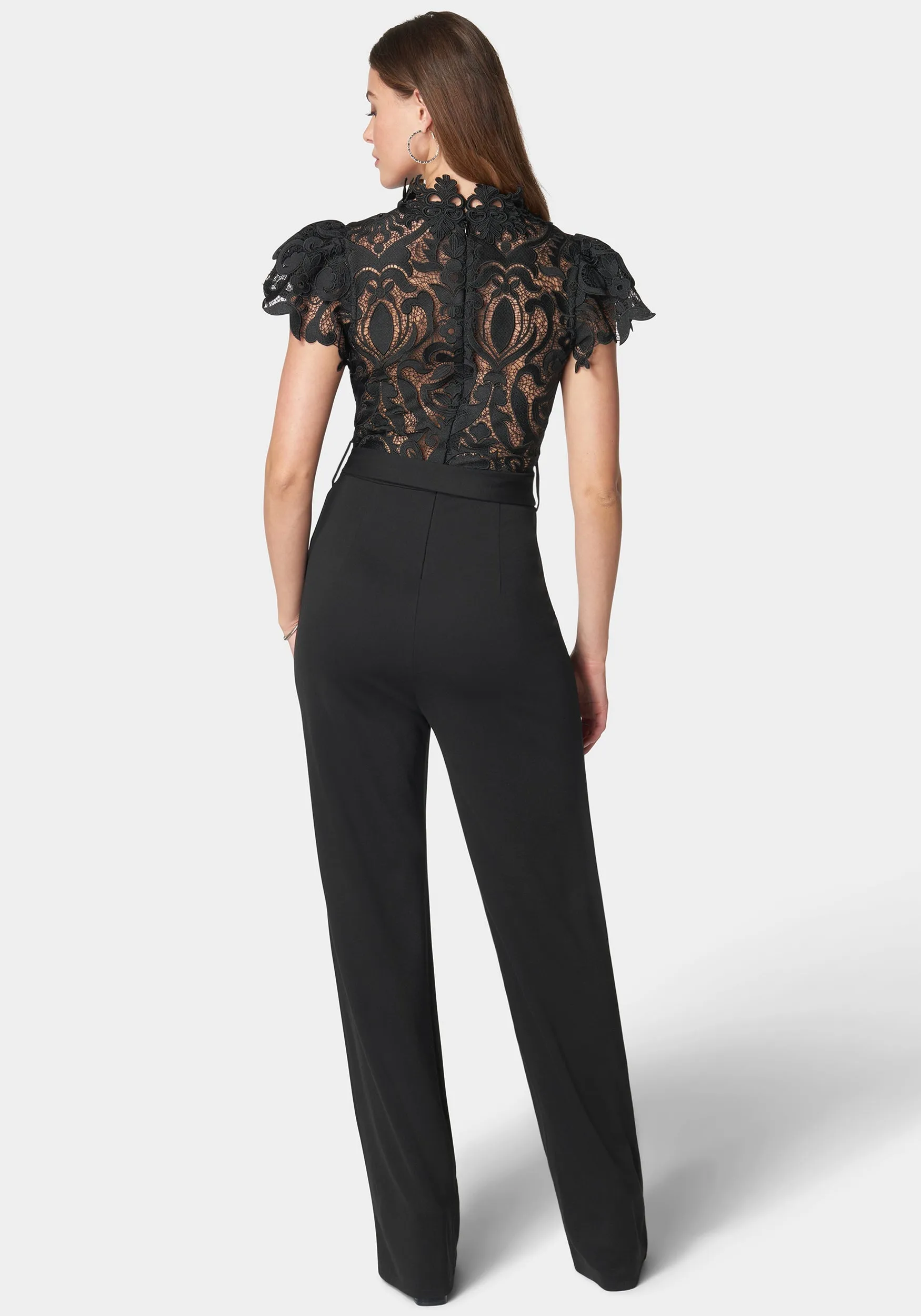 Lace High Neck Jumpsuit sold by Bebe product image thumbnail 3