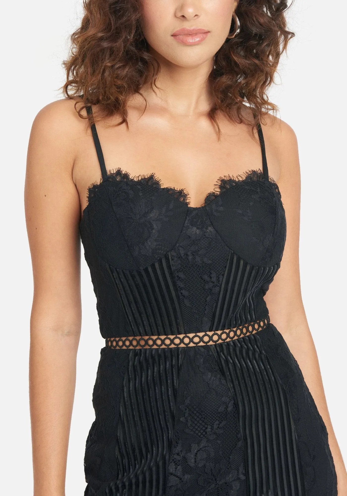 Lace Velvet Mini Dress sold by Bebe product image thumbnail 4