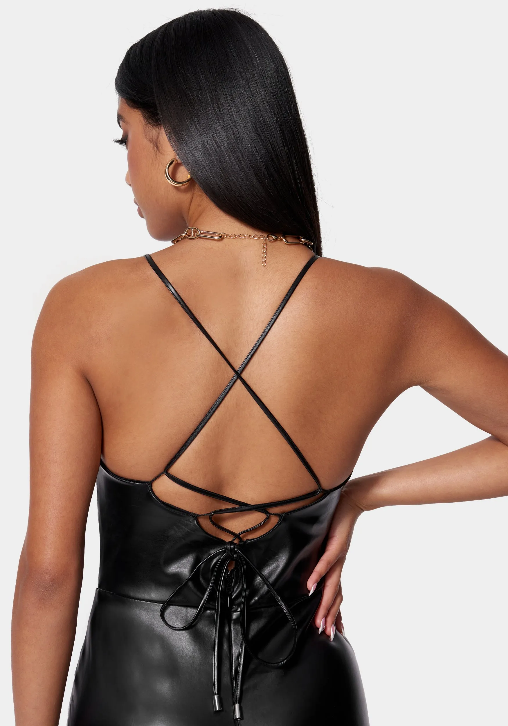Strappy Back Straight Leg Jumpsuit sold by Bebe product image thumbnail 4