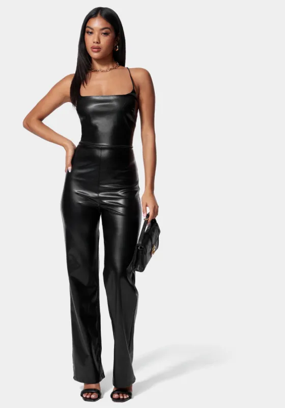 Strappy Back Straight Leg Jumpsuit sold by Bebe