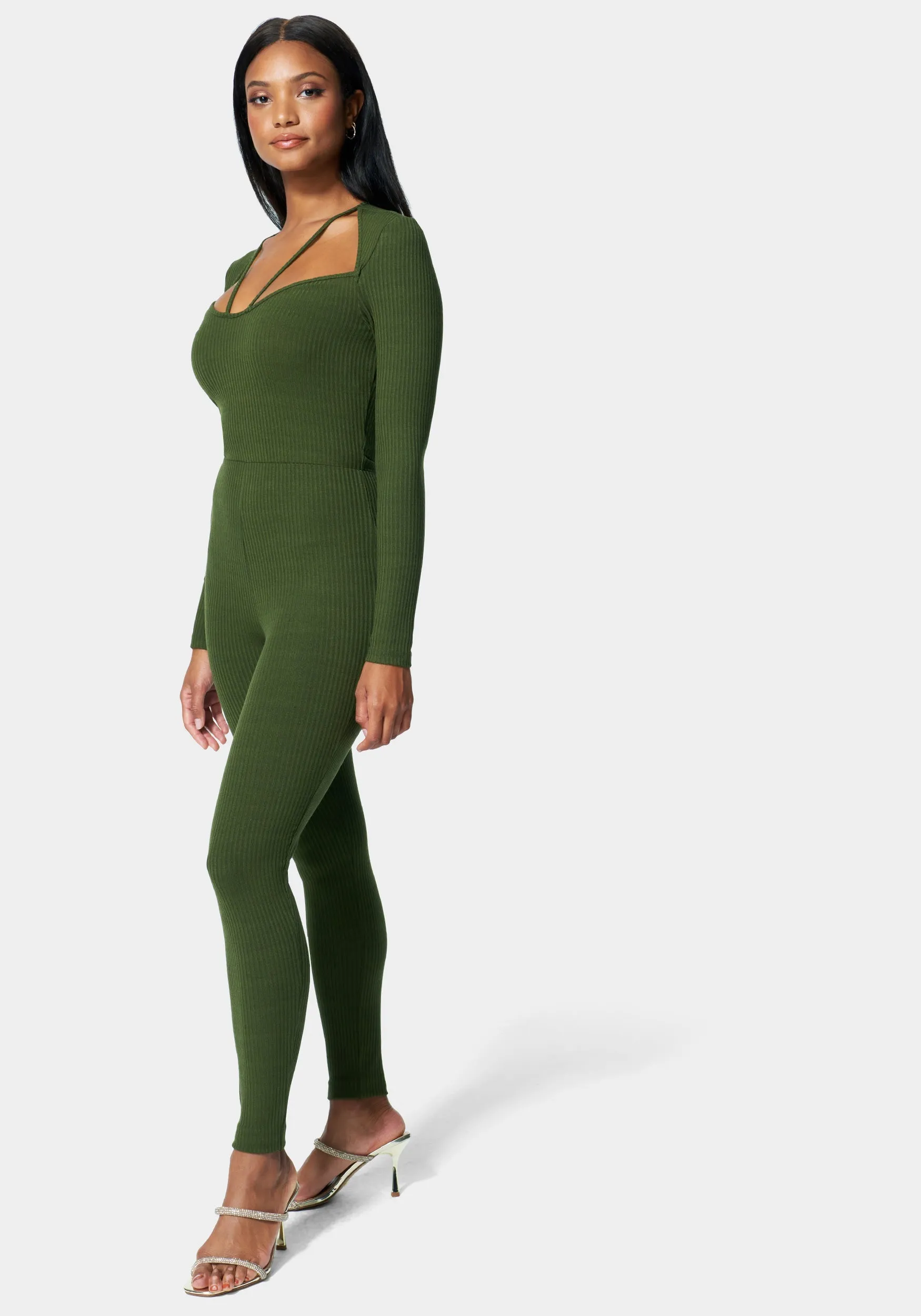 Strappy Neck Rib Catsuit sold by Bebe product image thumbnail 2
