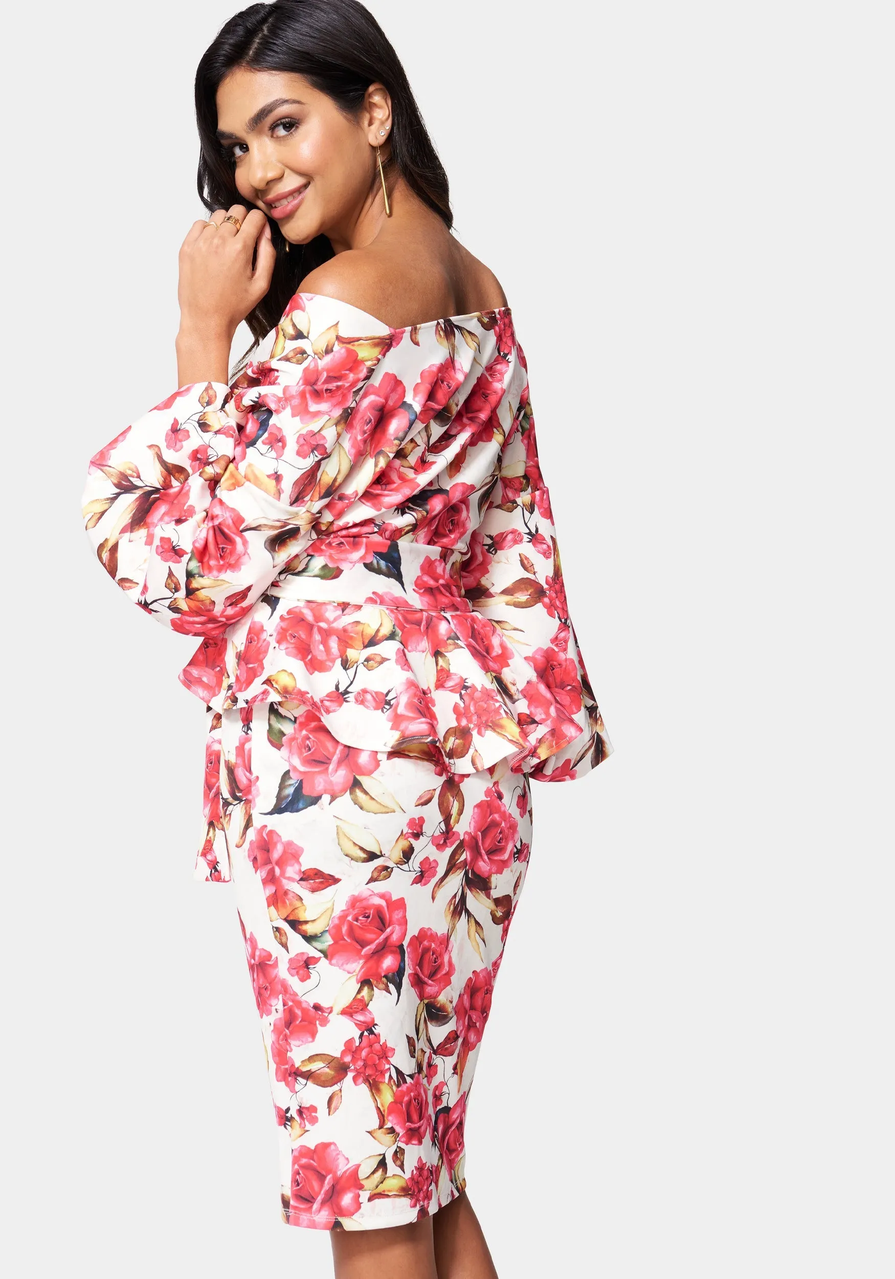 Off Shoulder Peplum Dress sold by Bebe product image thumbnail 3