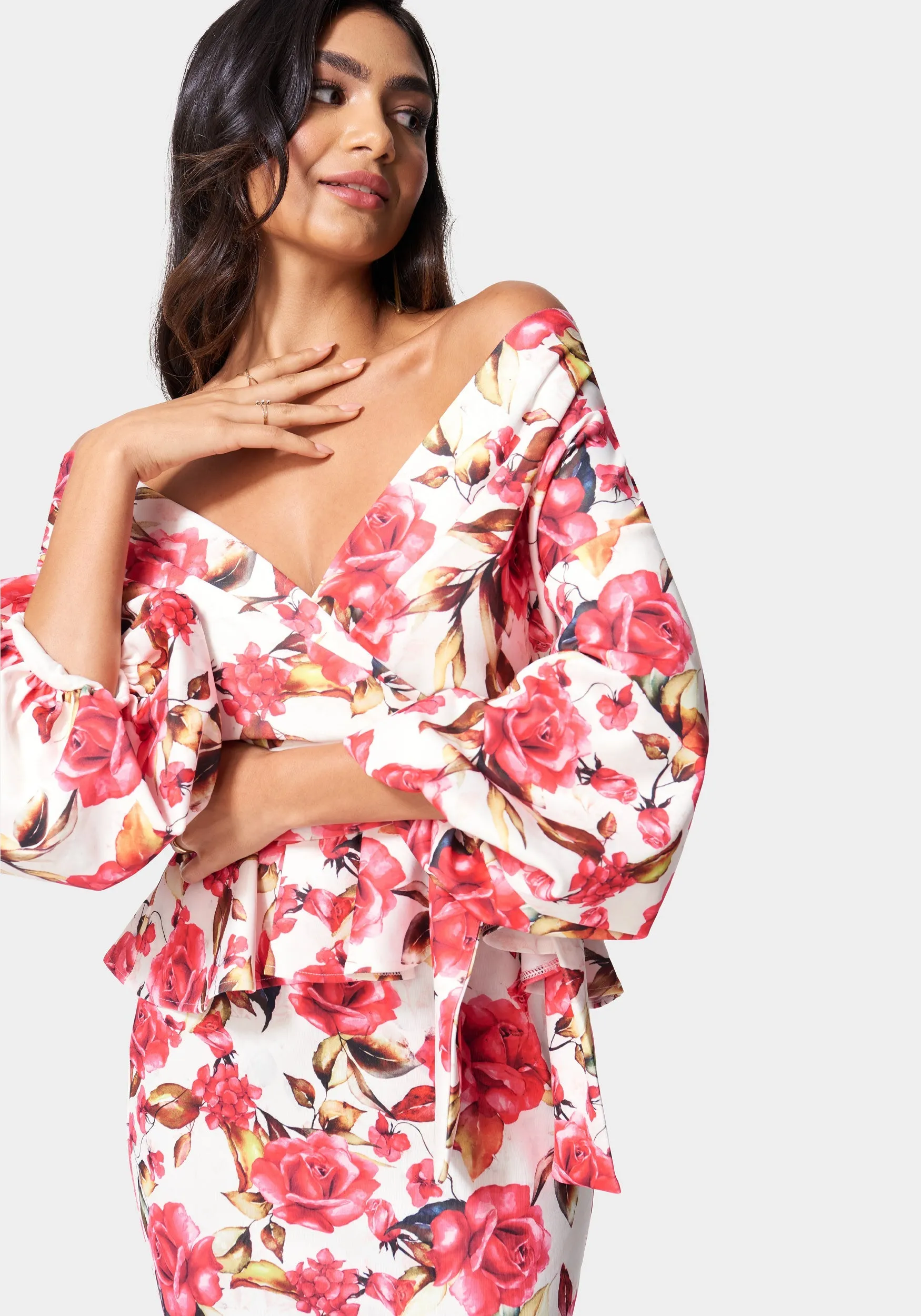 Off Shoulder Peplum Dress sold by Bebe product image thumbnail 4