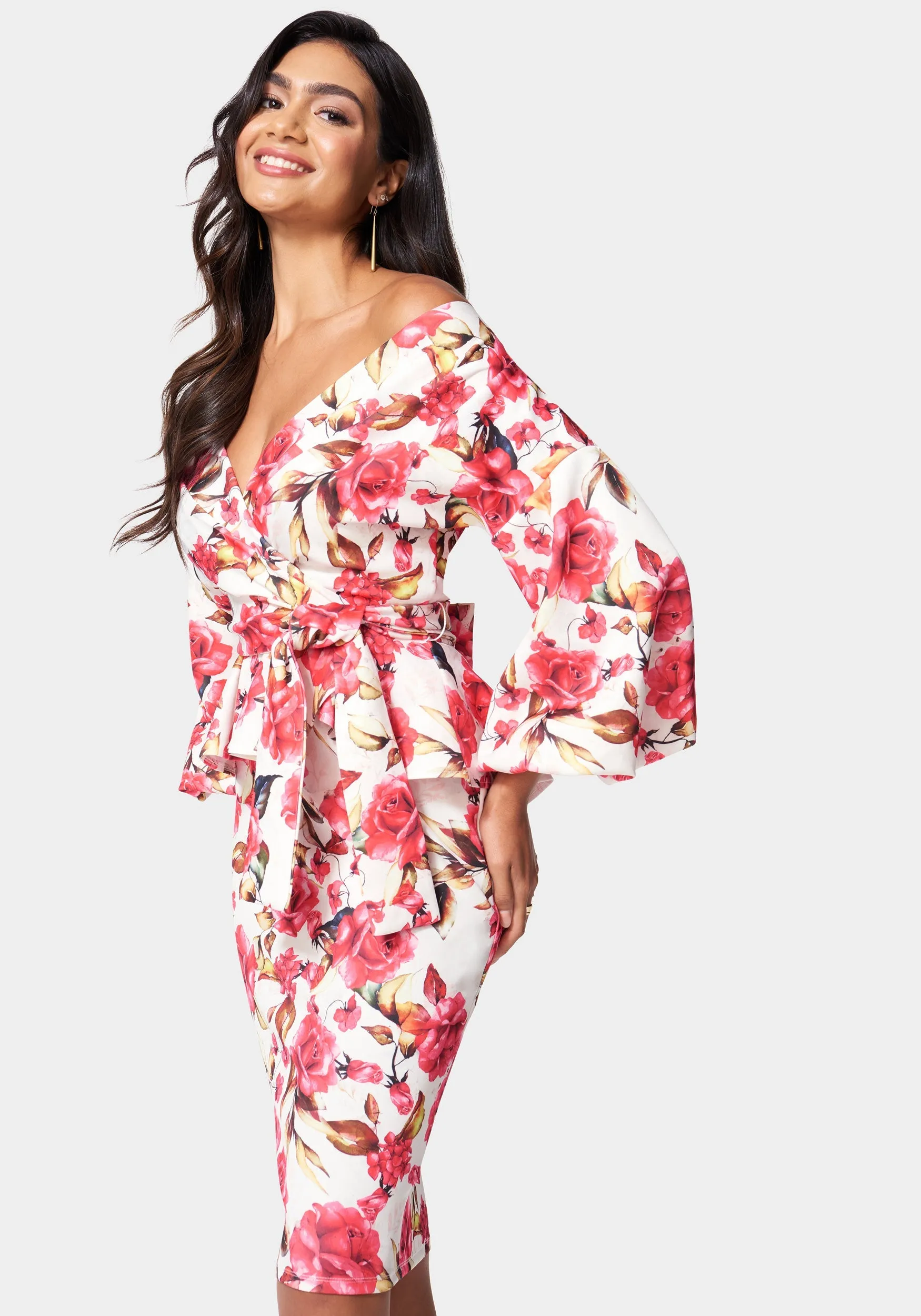 Off Shoulder Peplum Dress sold by Bebe product image thumbnail 2