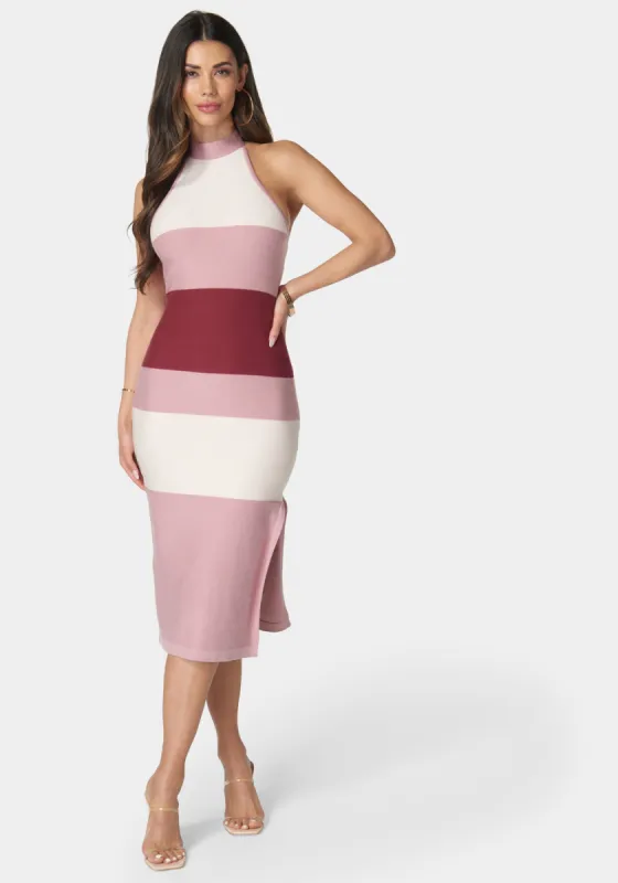 Halter Neck Rib Midi Dress sold by Bebe