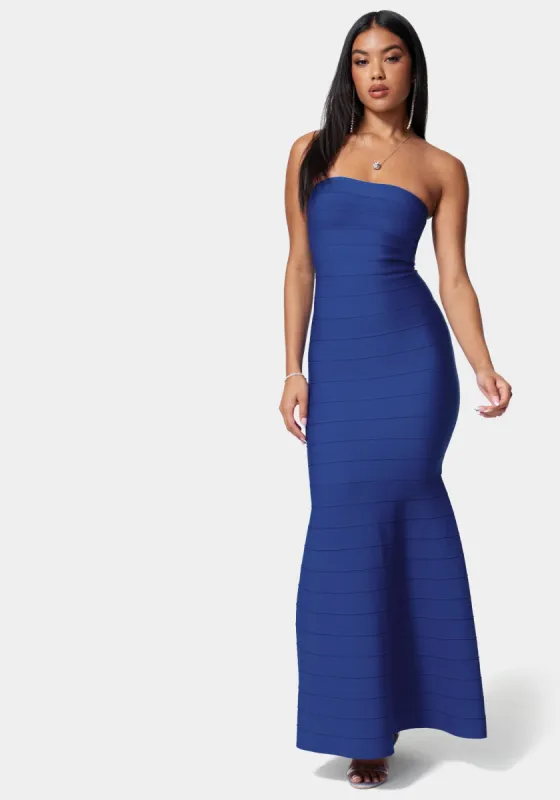 Luxe Bandage Strapless Gown sold by Bebe