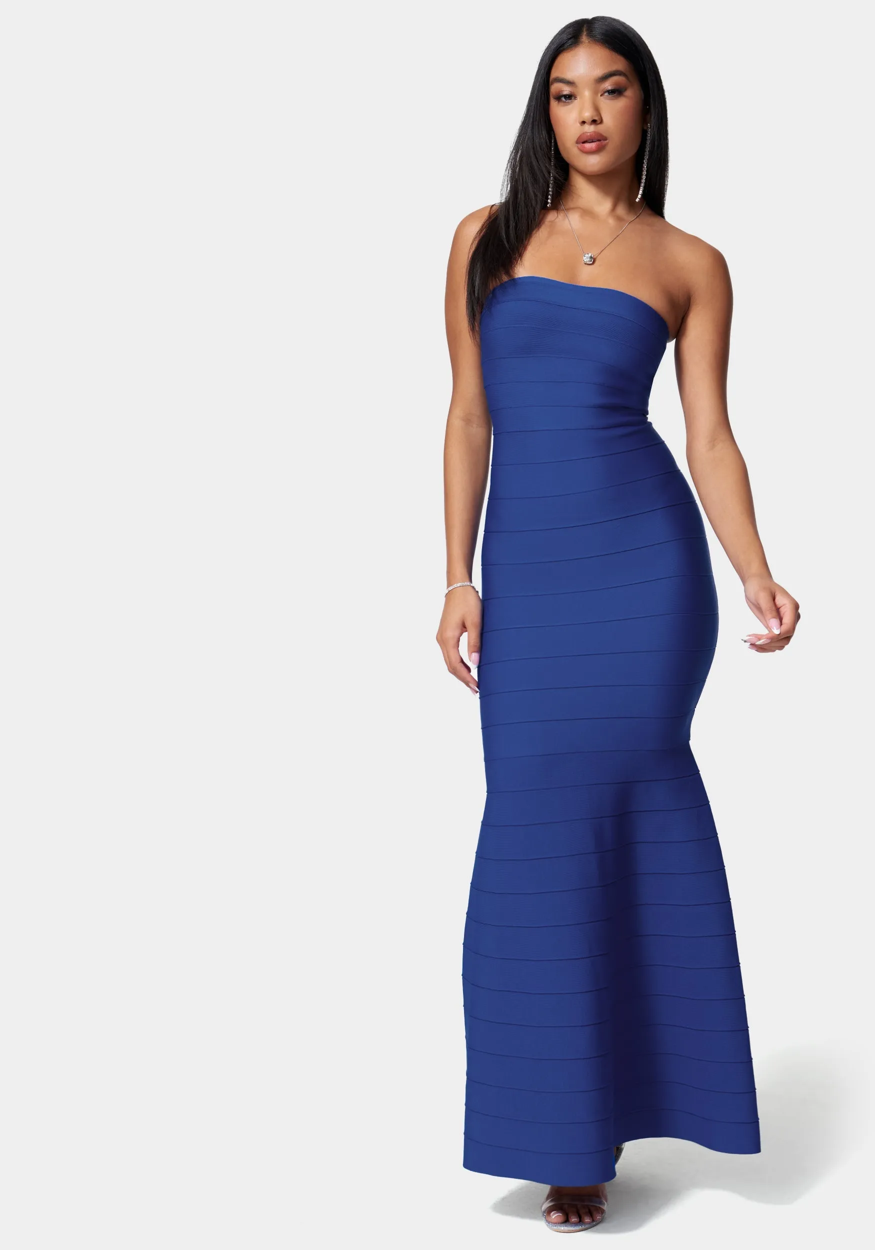 Luxe Bandage Strapless Gown sold by Bebe