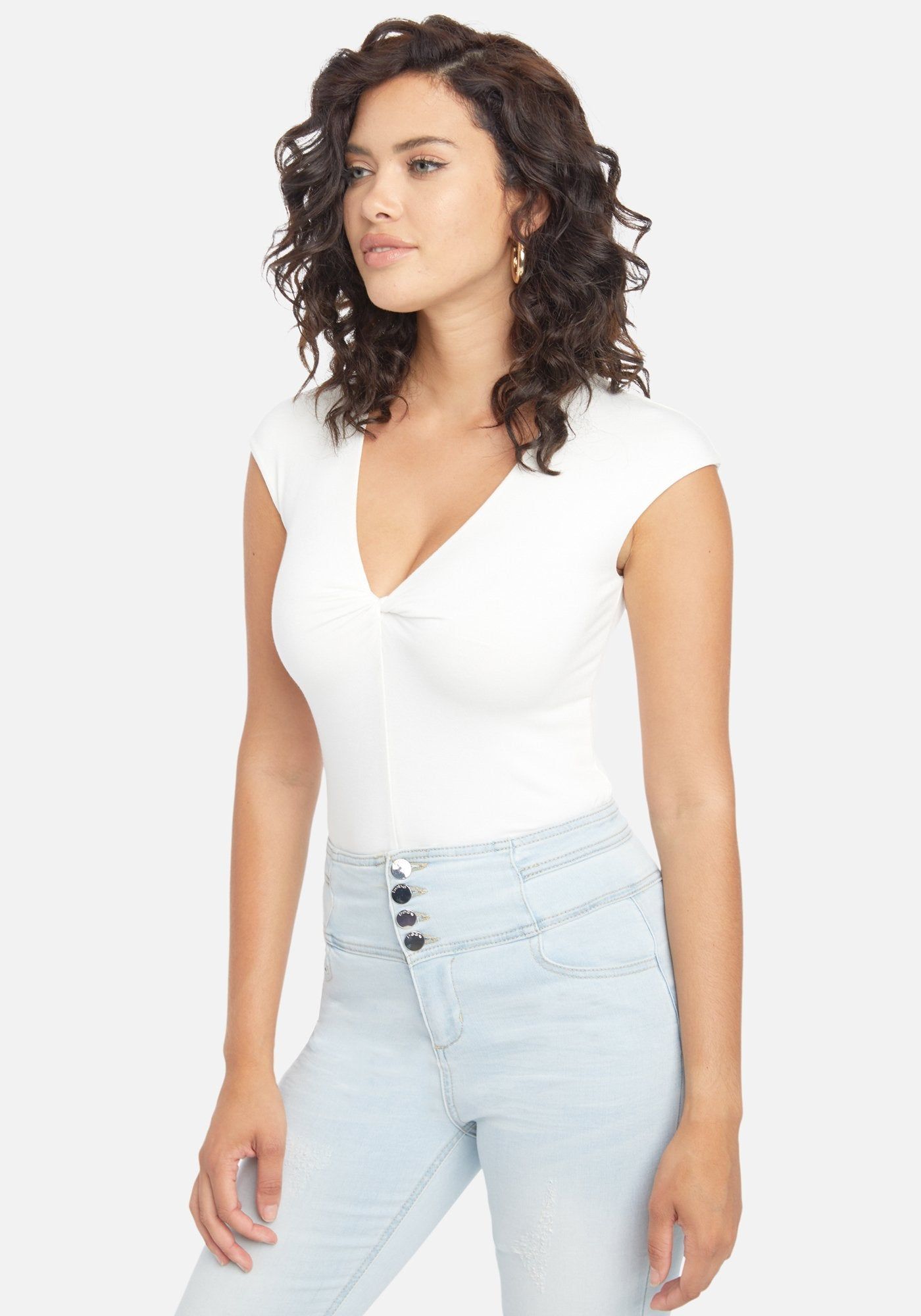 Twist Front Cap Sleeve Top sold by Bebe product image thumbnail 2