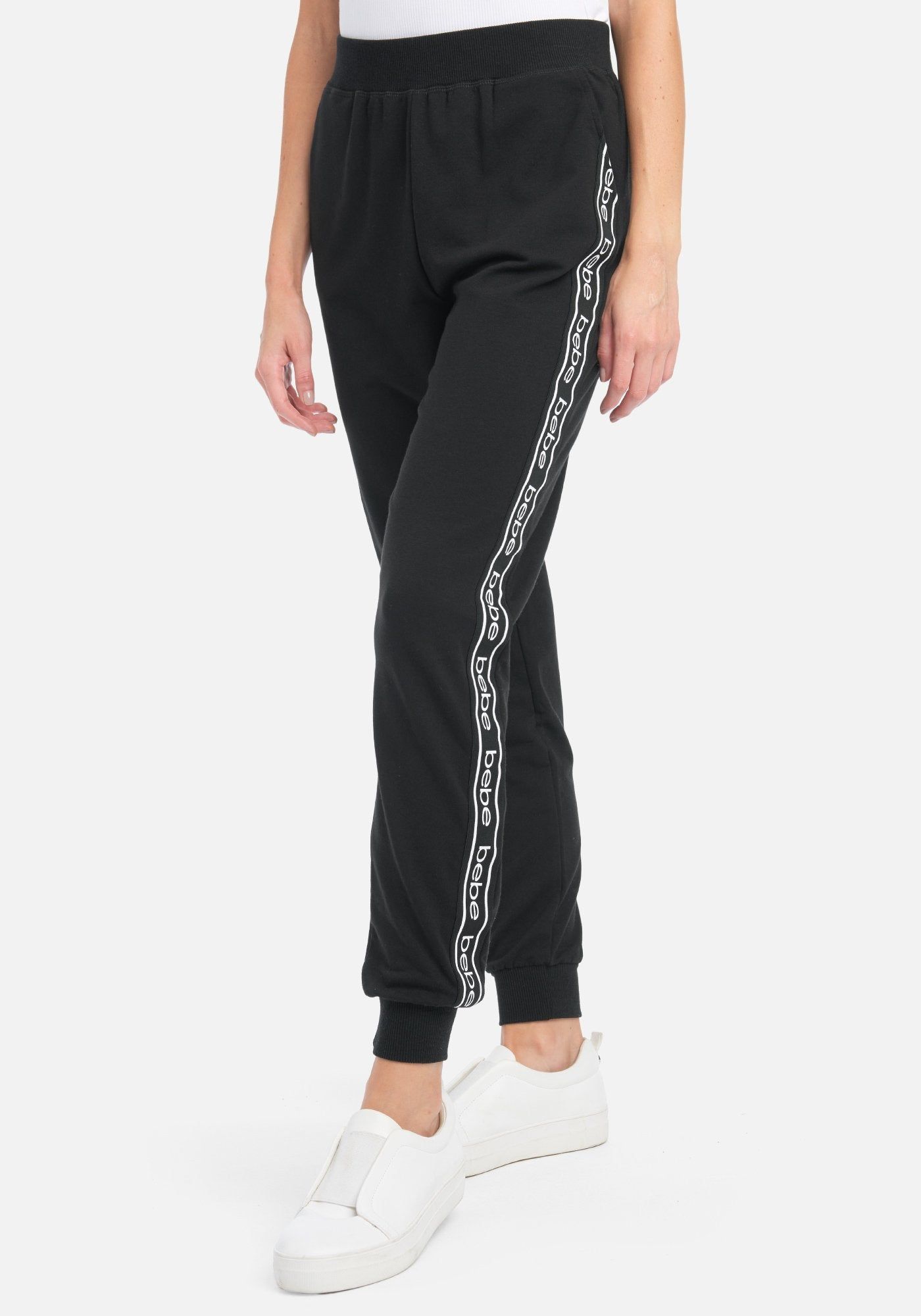 Bebe Logo Side Taping Joggers sold by Bebe