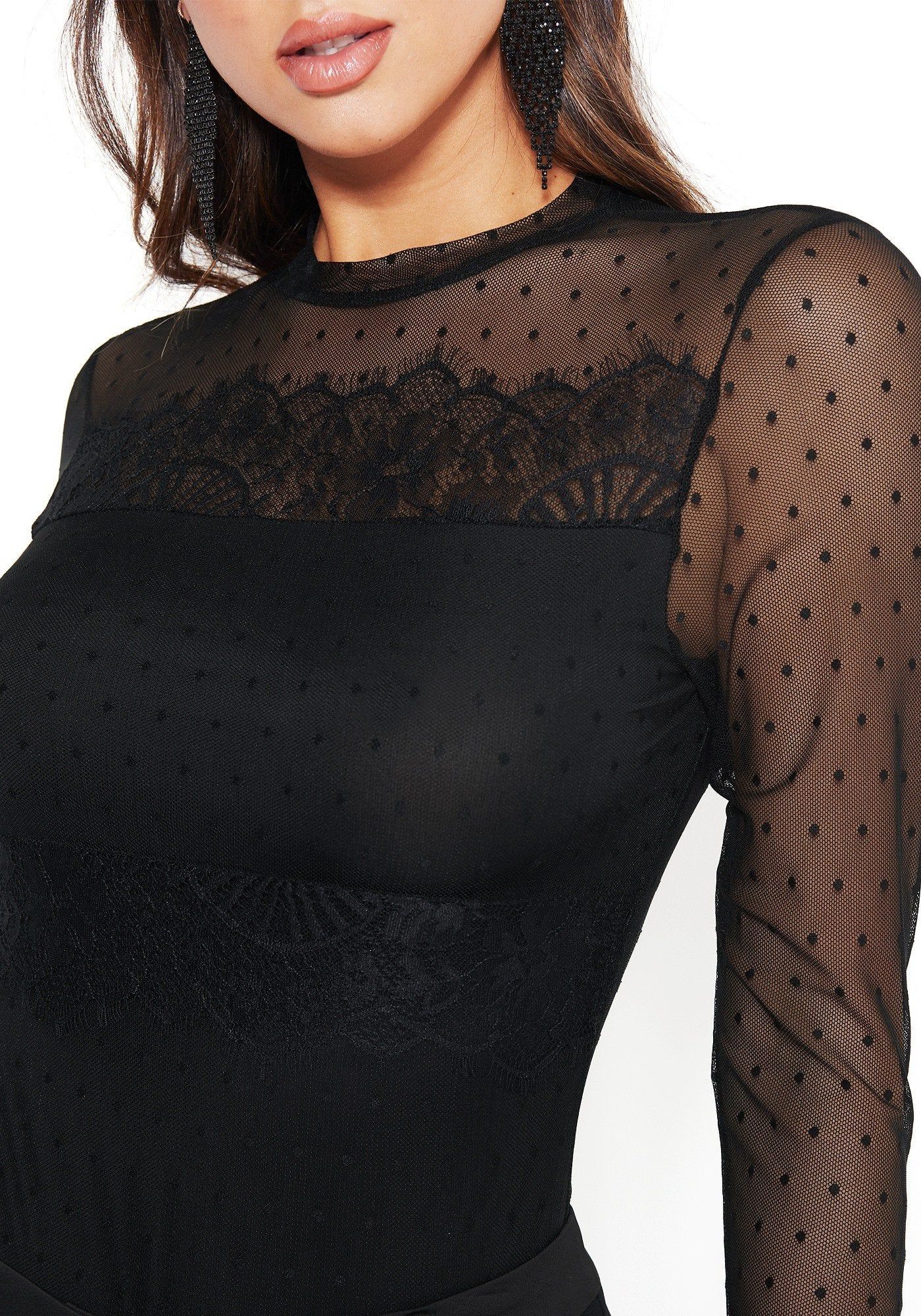 Dot And Lace Bodysuit sold by Bebe product image thumbnail 4