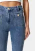 High Waist Patch Pocket Skinny Leg Jeans sold by Bebe