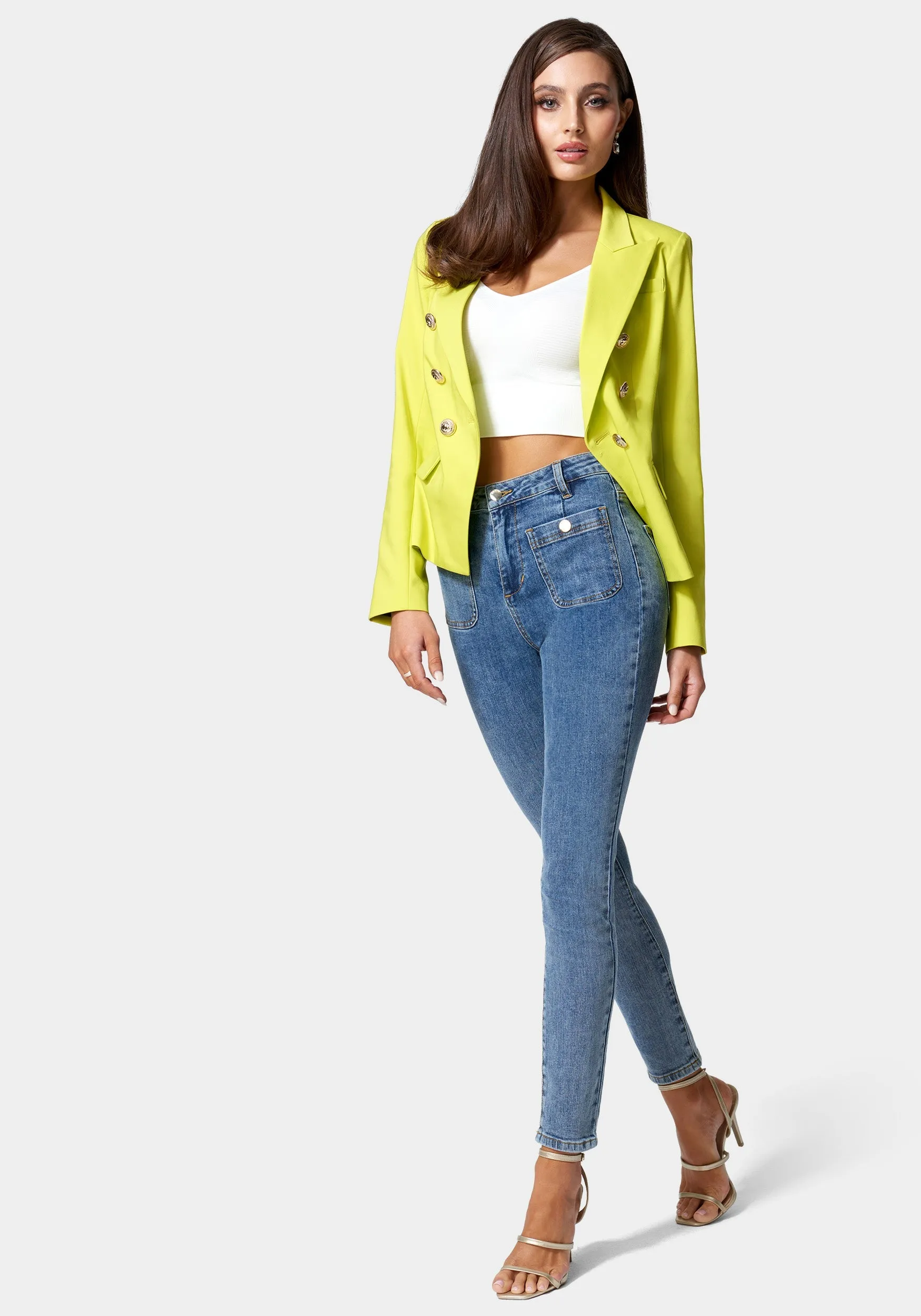 High Waist Patch Pocket Skinny Leg Jeans sold by Bebe product image thumbnail 2