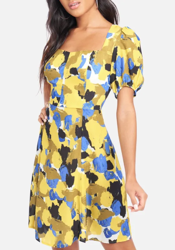 Printed Bodice Shoulder Dress made by Bebe