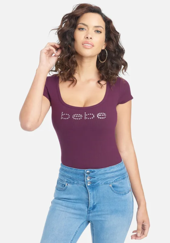 Crystal Logo Round Neck Short Sleeve Tee sold by Bebe