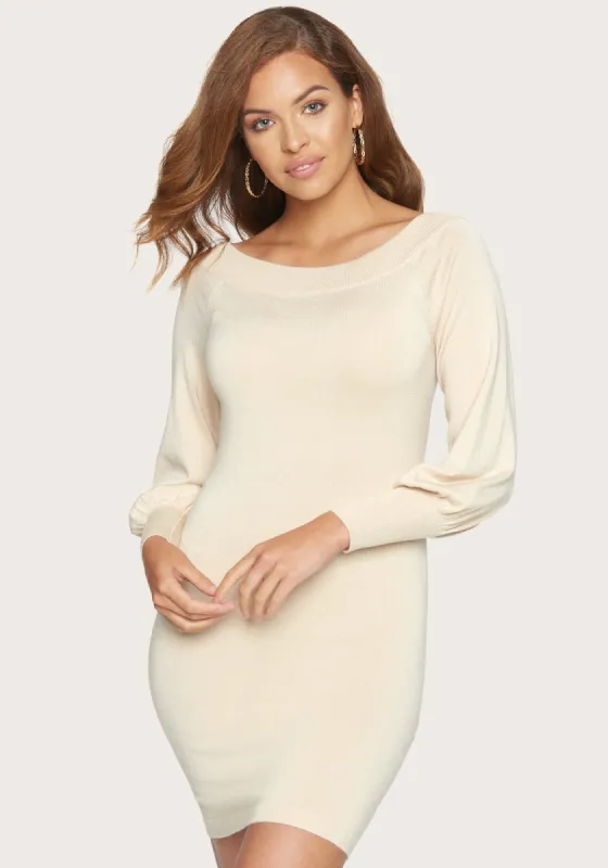 Off Shoulder Sweater Dress sold by Bebe