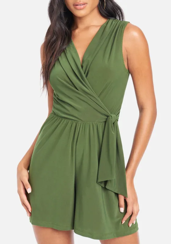 Surplice Wrap  Romper sold by Bebe