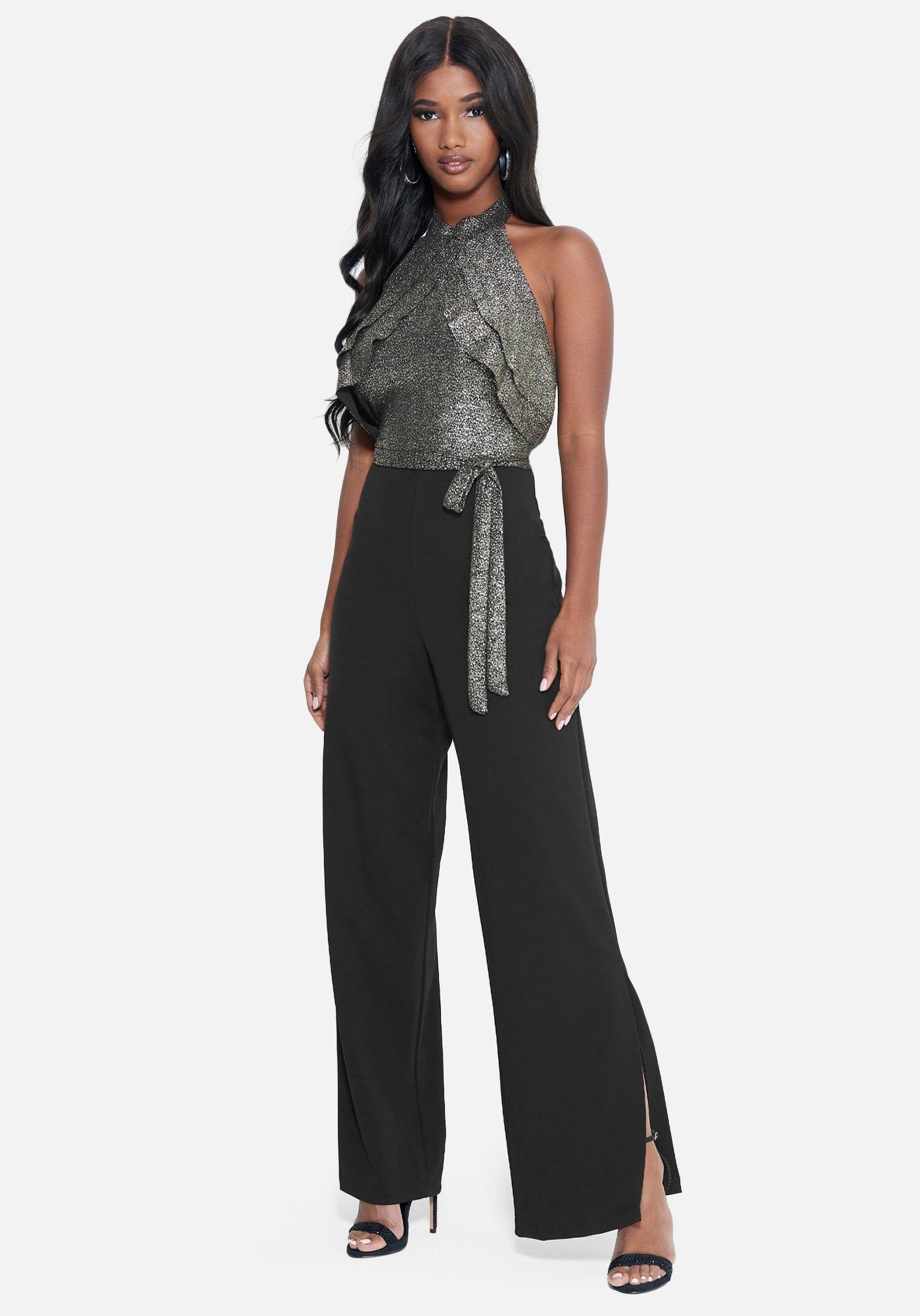 Ruffle Wide Leg Jumpsuit sold by Bebe product image thumbnail 2