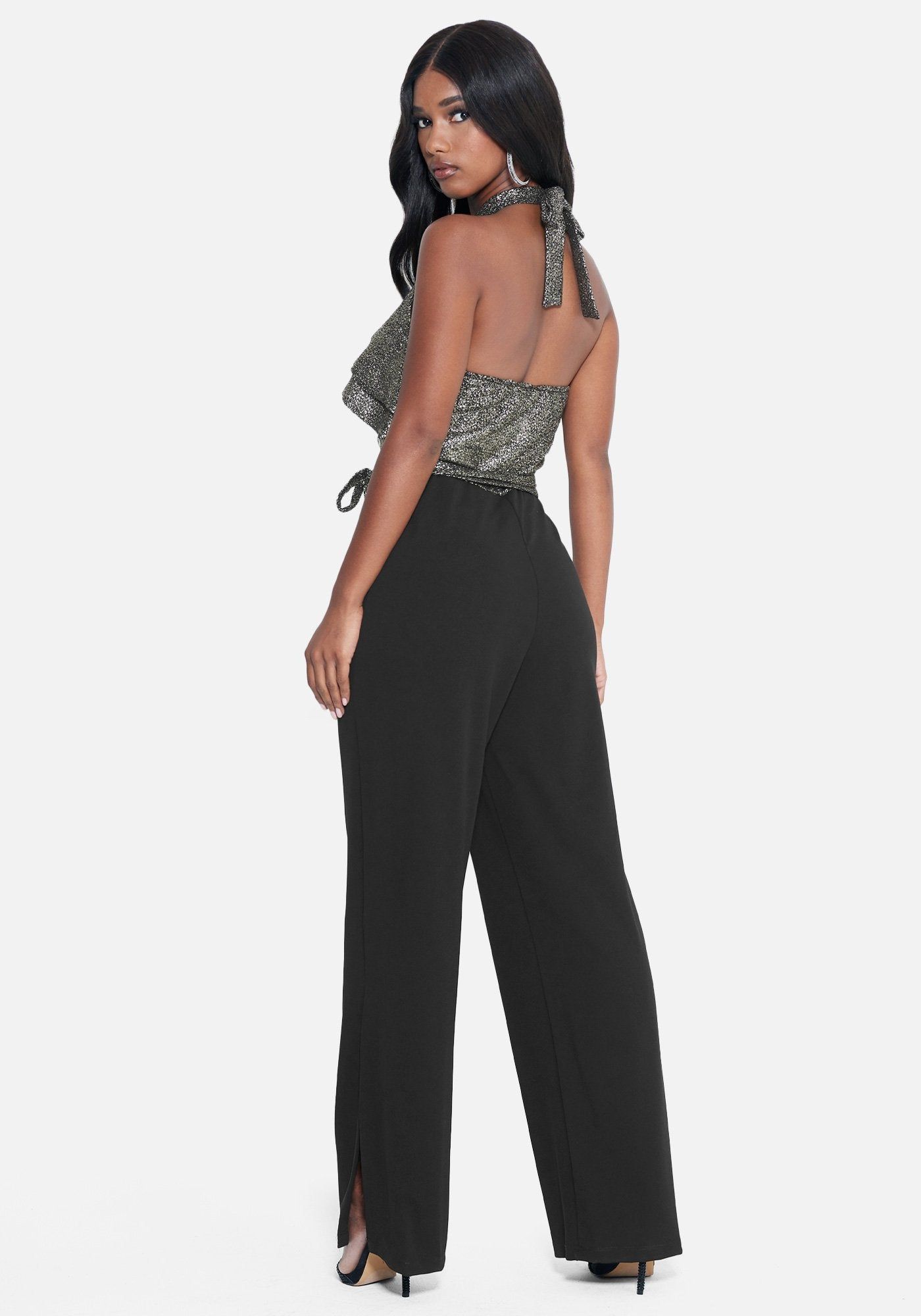 Ruffle Wide Leg Jumpsuit sold by Bebe product image thumbnail 3