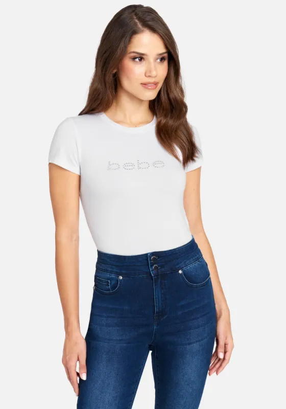 Crystal Logo Short Sleeve Tee sold by Bebe